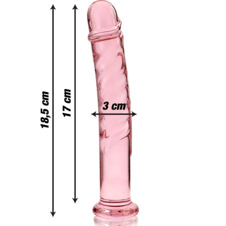 NEBULA SERIES BY IBIZA MODELO 16 DILDO CRISTAL ROSA 185 CM O 3 CM