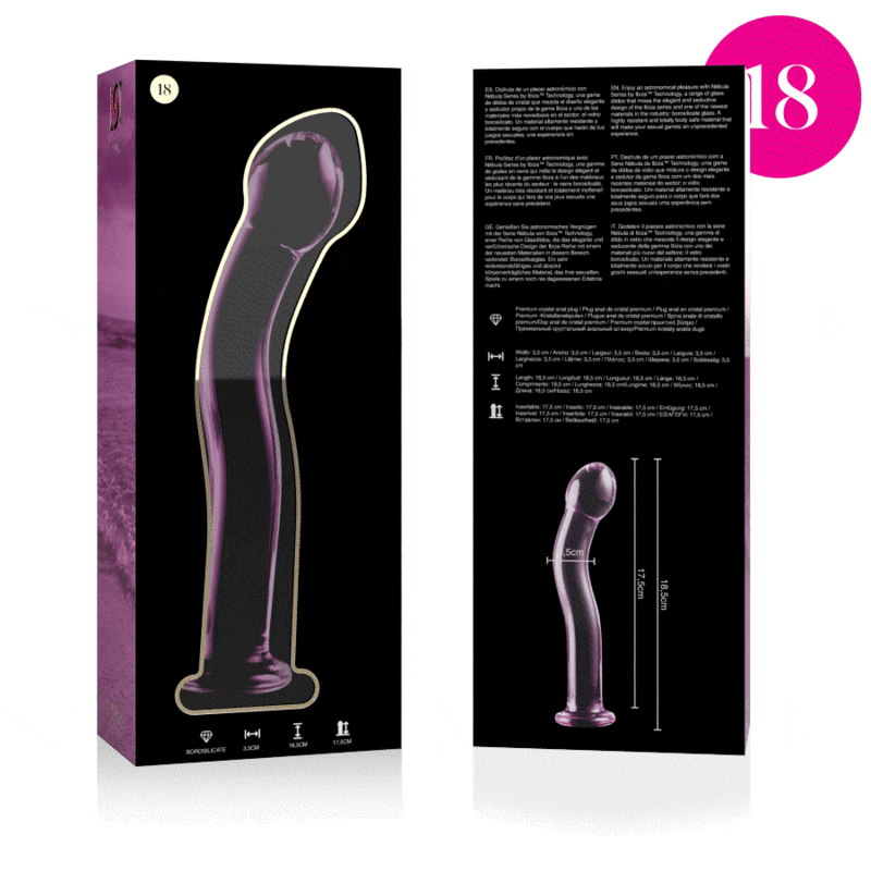 NEBULA SERIES BY IBIZA MODELO 18 DILDO CRISTAL ROSA 185 CM O 35 CM