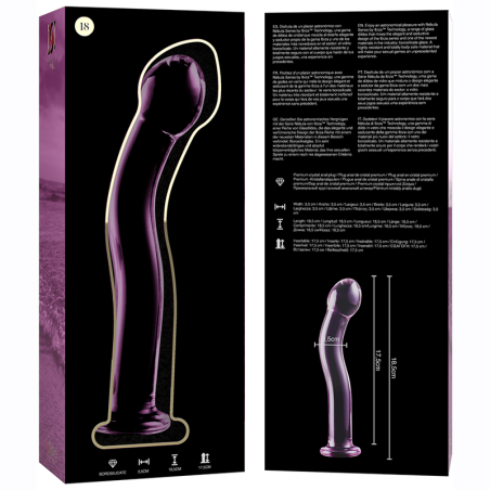 NEBULA SERIES BY IBIZA MODELO 18 DILDO CRISTAL ROSA 185 CM O 35 CM