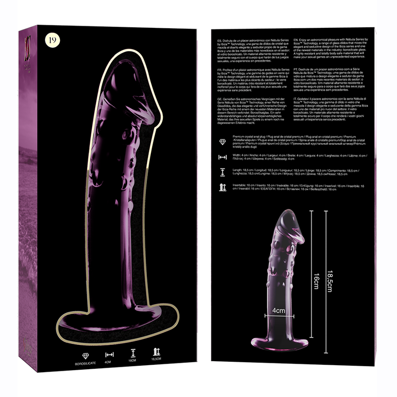 NEBULA SERIES BY IBIZA MODELO 19 DILDO CRISTAL ROSA 185 CM O 4 CM