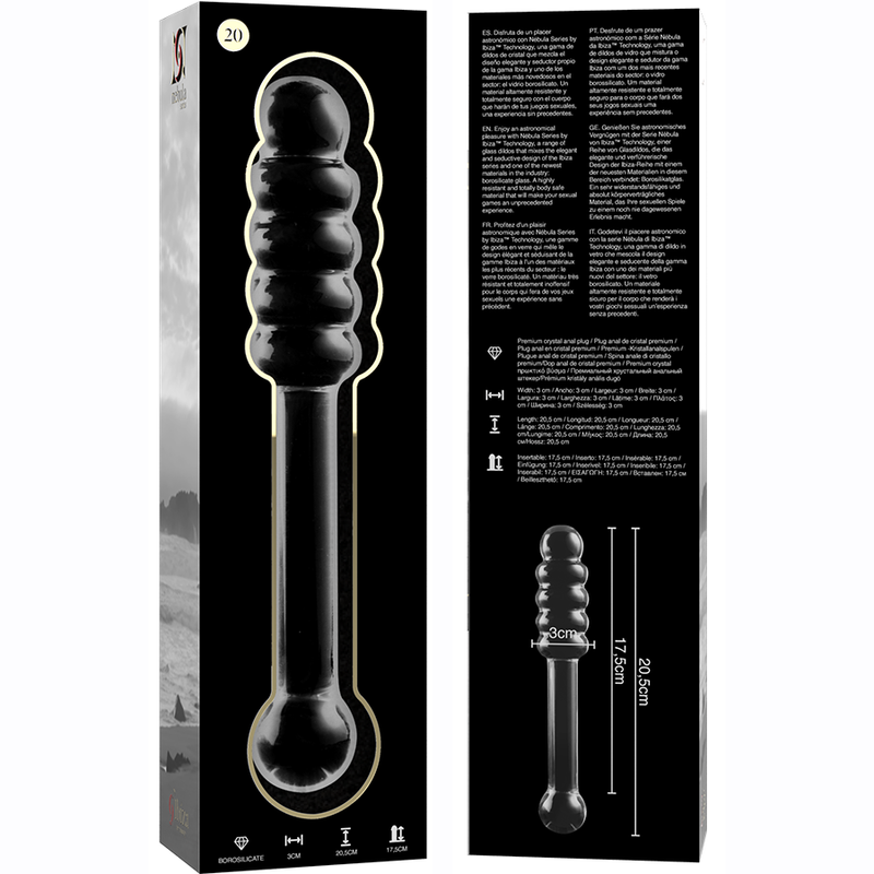NEBULA SERIES BY IBIZA MODELO 20 DILDO CRISTAL TRANSPARENTE 205 CM O 3 CM