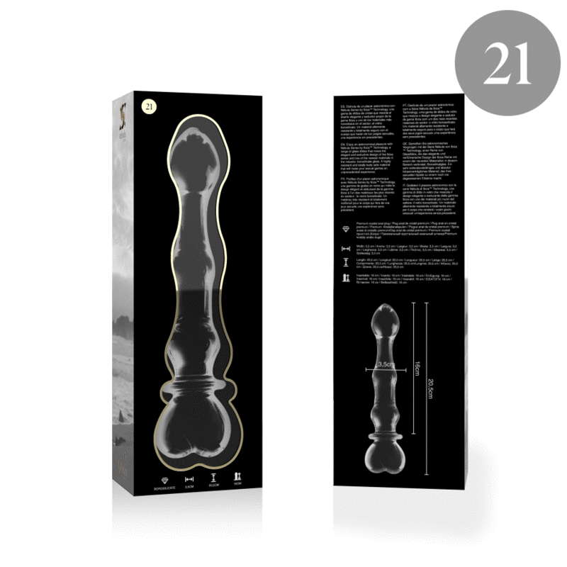 NEBULA SERIES BY IBIZA MODELO 21 DILDO CRISTAL TRANSPARENTE 205 CM O 35 CM
