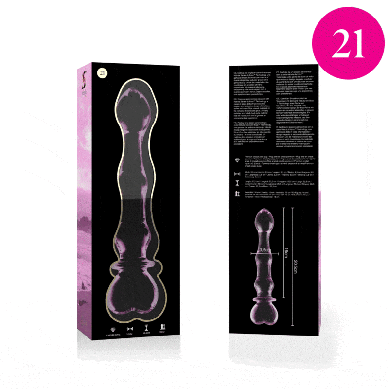 NEBULA SERIES BY IBIZA MODELO 21 DILDO CRISTAL ROSA 205 CM O 35 CM
