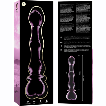 NEBULA SERIES BY IBIZA MODELO 21 DILDO CRISTAL ROSA 205 CM O 35 CM