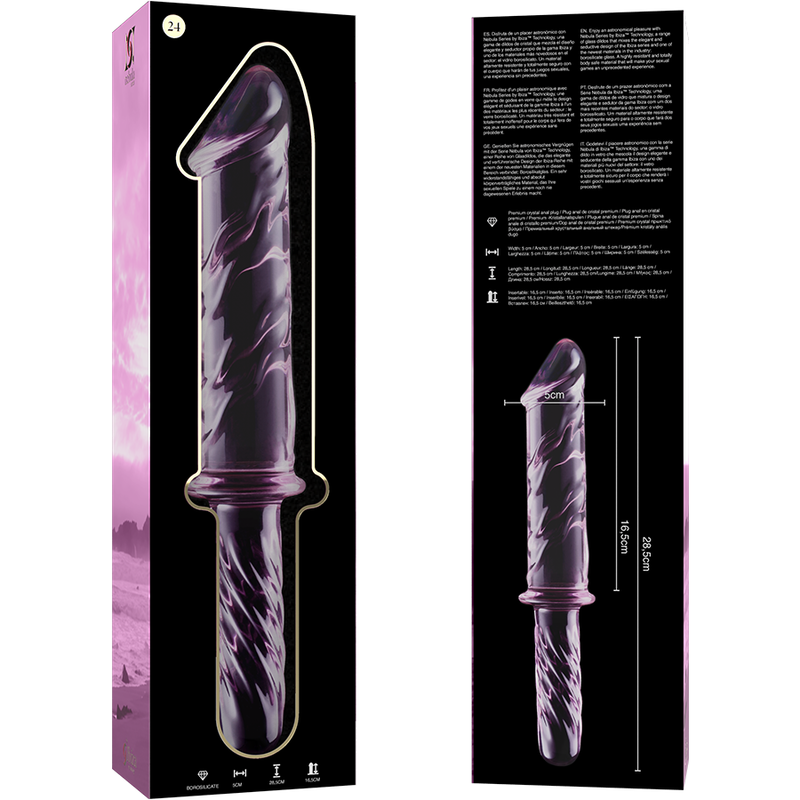 NEBULA SERIES BY IBIZA MODELO 24 DILDO CRISTAL ROSA 285 CM O 5 CM