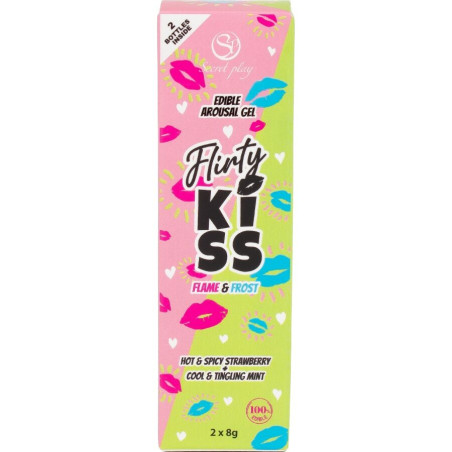 SECRETPLAY FLIRTY KISS GELES CON EFECTOS SEXO ORAL FRESA MENTA 2 x 8 GR