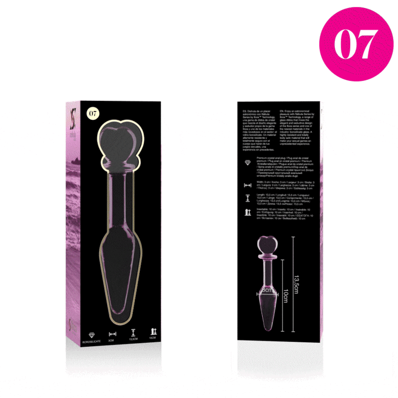 NEBULA SERIES BY IBIZA MODELO 7 PLUG CRISTAL ROSA 135 CM O 3 CM