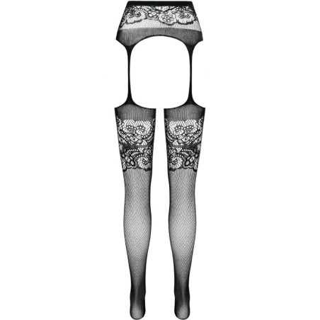 PASSION S029 MEDIAS CON LIGUERO NEGRO TALLA UNICA