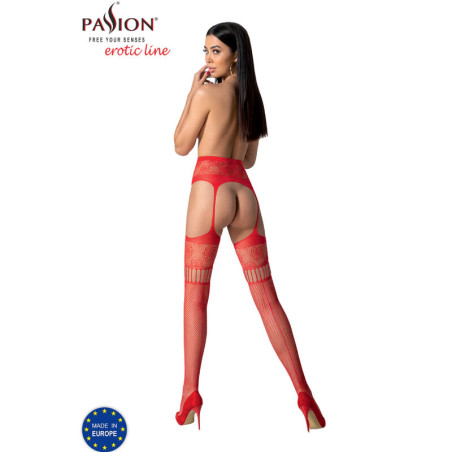 PASSION S030 MEDIAS CON LIGUERO ROJO TALLA UNICA