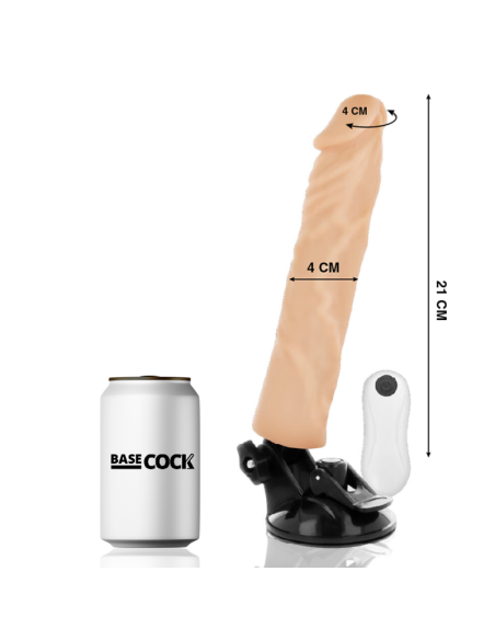 BASECOCK VIBRADOR REALISTICO CONTROL REMOTO NATURAL 21 CM O 4 CM
