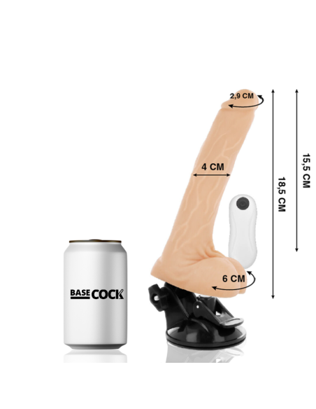 BASECOCK VIBRADOR ARTICULABLE CONTROL REMOTO NATURAL 185 CM O 4 CM