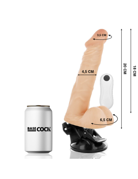 BASECOCK VIBRADOR ARTICULABLE CONTROL REMOTO NATURAL 20 CM O 45 CM