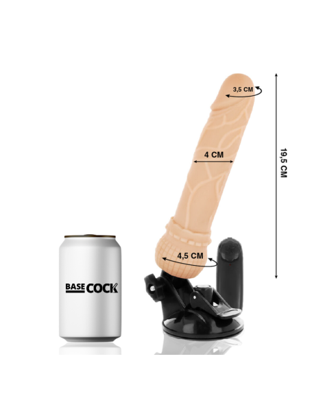 BASECOCK VIBRADOR REALISTICO CONTROL REMOTO NATURAL 195 CM O 4 CM