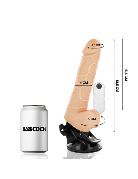 BASECOCK VIBRADOR REALISTICO CONTROL REMOTO NATURAL 185 CM O 4CM