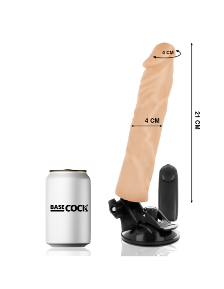 BASECOCK VIBRADOR REALISTICO CONTROL REMOTO NATURAL 21 CM O 4 CM