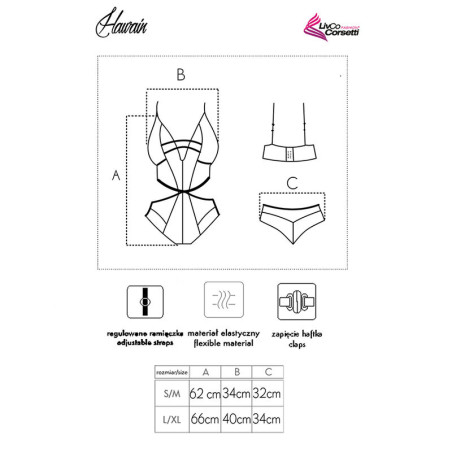 LIVCO CORSETTI FASHION HAWAIN LC 90665 BODY NEGRO S M