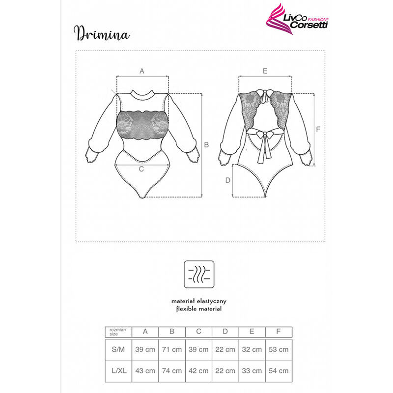 LIVCO CORSETTI FASHION DRIMINA LC90690 BODY AZUL MARINO L XL