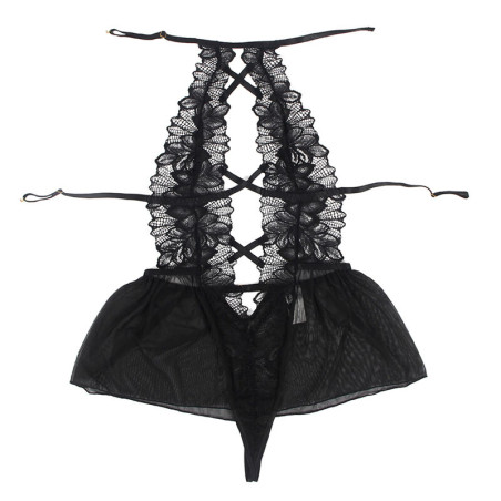 SUBBLIME TEDDY CUELLO HALTER ESPALDA DESCUBIERTA ENCAJE NEGRO L XL