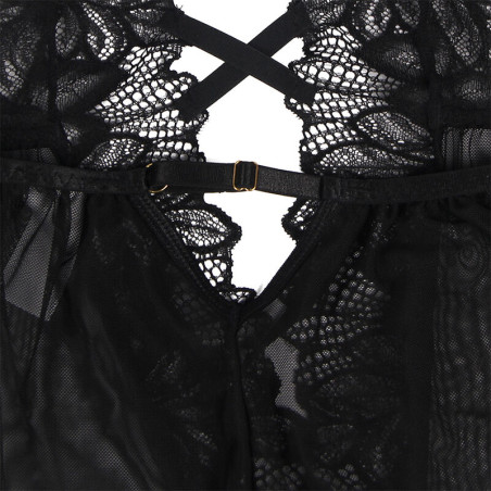 SUBBLIME TEDDY CUELLO HALTER ESPALDA DESCUBIERTA ENCAJE NEGRO L XL
