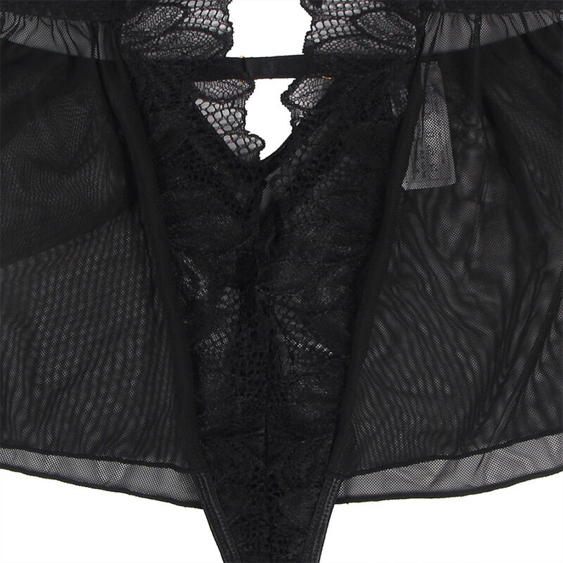 SUBBLIME TEDDY CUELLO HALTER ESPALDA DESCUBIERTA ENCAJE NEGRO L XL