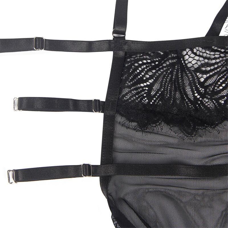 SUBBLIME BABYDOLL CON TIRANTES AJUSTABLES DE ENCAJE NEGRO L XL