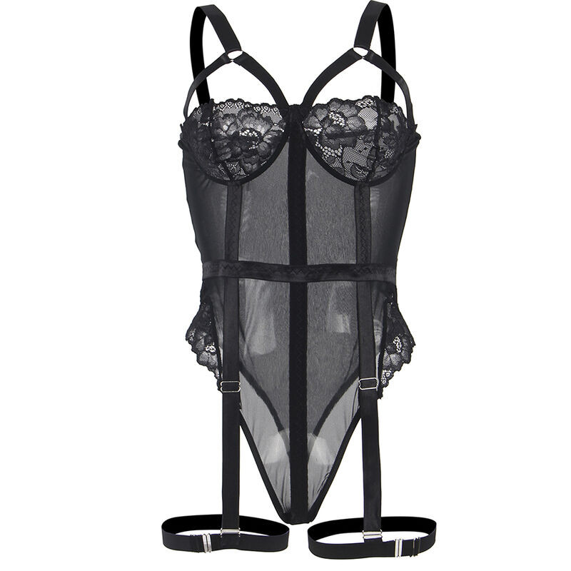 SUBBLIME TEDDY CON LIGUERO DETALLE TIRAS PECHO NEGRO S M
