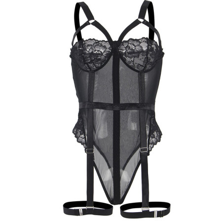 SUBBLIME TEDDY CON LIGUERO DETALLE TIRAS PECHO NEGRO S M