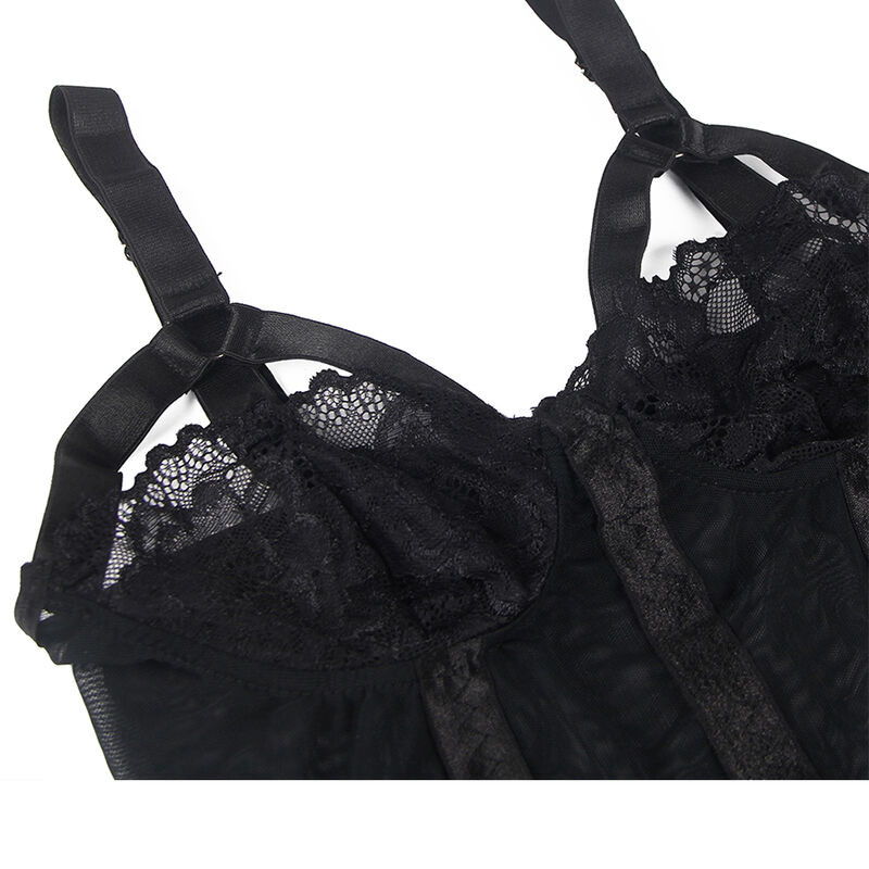 SUBBLIME TEDDY CON LIGUERO DETALLE TIRAS PECHO NEGRO S M