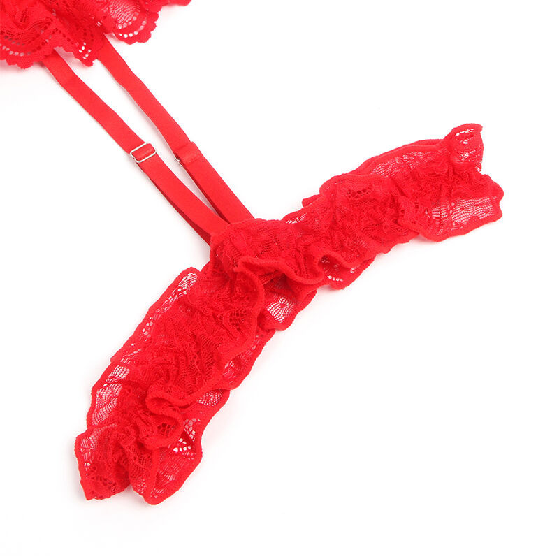 SUBBLIME TEDDY CON LIGA DETALLE ENCAJE Y TIRAS ROJO L XL