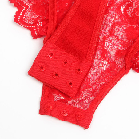 SUBBLIME TEDDY CON LIGA DETALLE ENCAJE Y TIRAS ROJO L XL