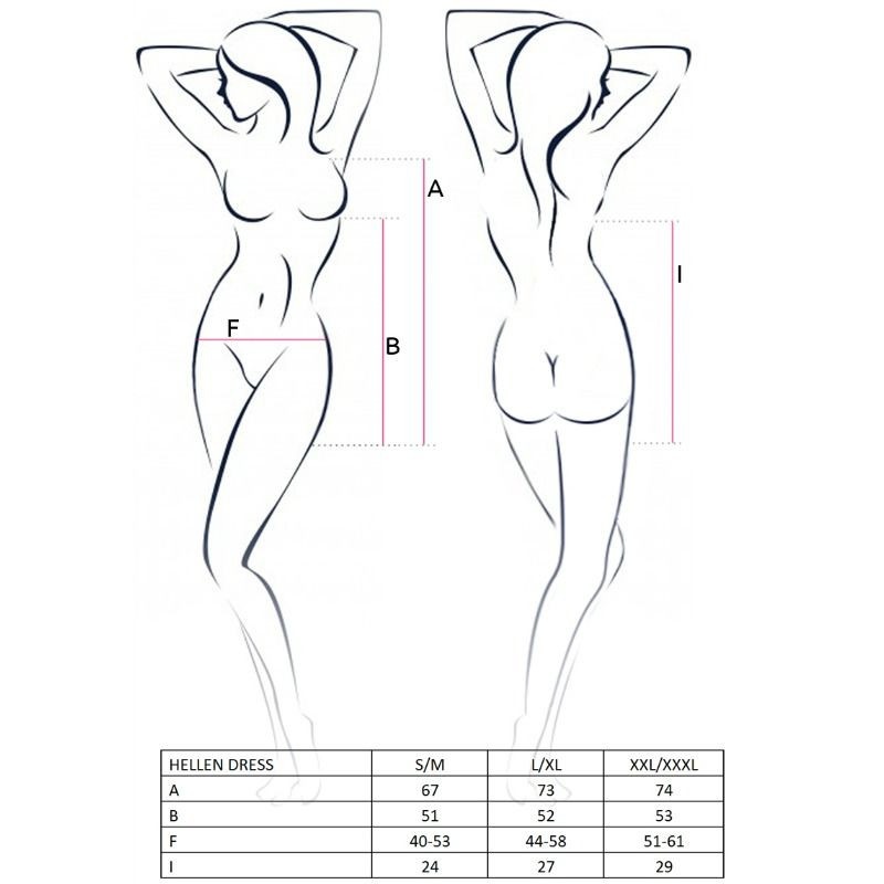 PASSION WOMAN HELLEN VESTIDO Y TANGA TALLA L XL