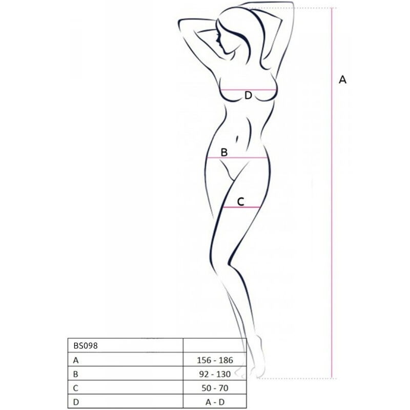 PASSION BS098 BODYSTOCKING ROJO TALLA UNICA
