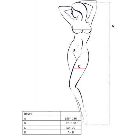 PASSION BS098 BODYSTOCKING ROJO TALLA UNICA