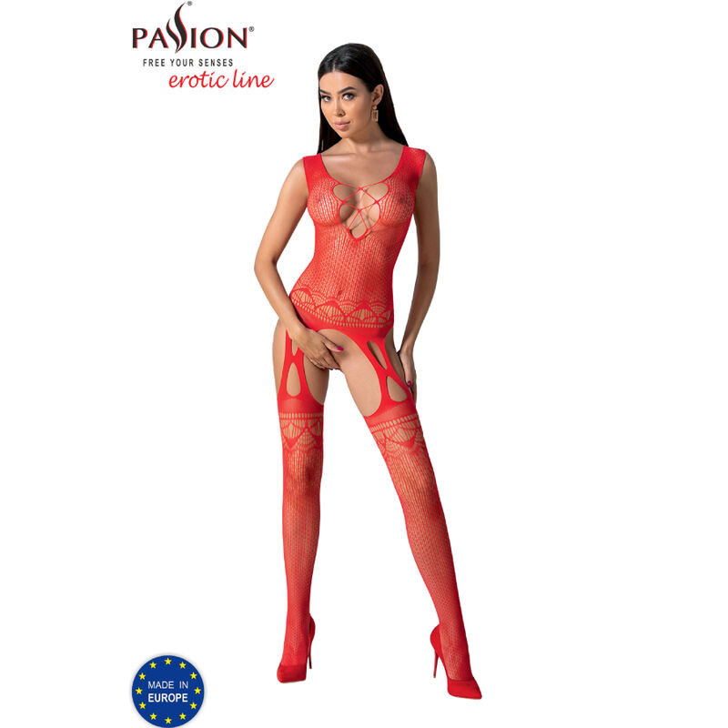 PASSION BS099 BODYSTOCKING ROJO TALLA UNICA