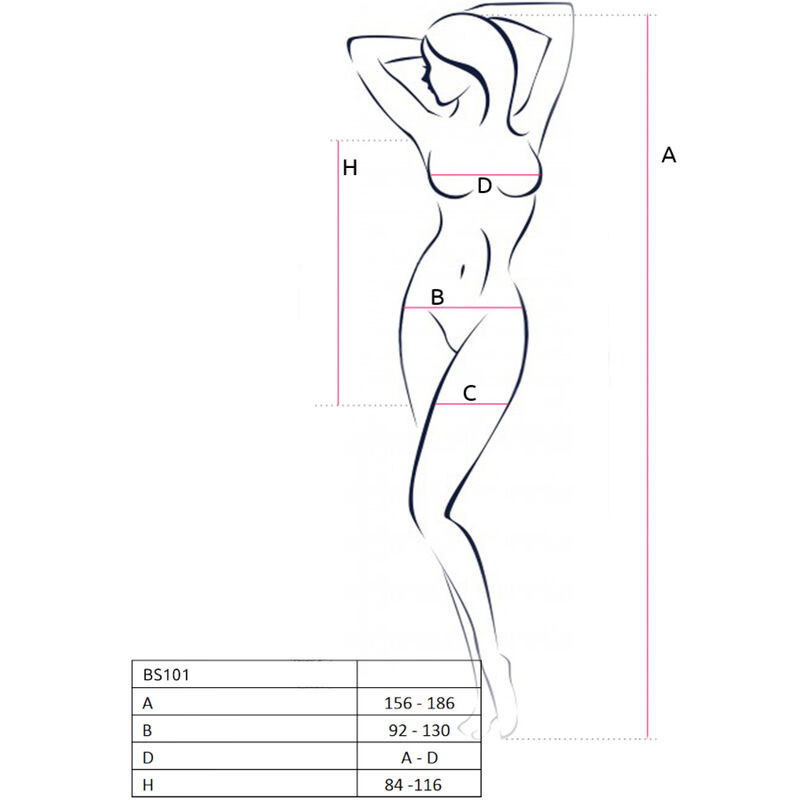PASSION BS101 BODYSTOCKING ROJO TALLA UNICA
