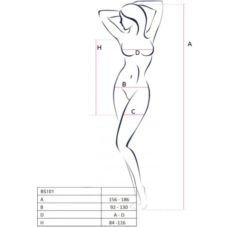 PASSION BS101 BODYSTOCKING BLANCO TALLA UNICA