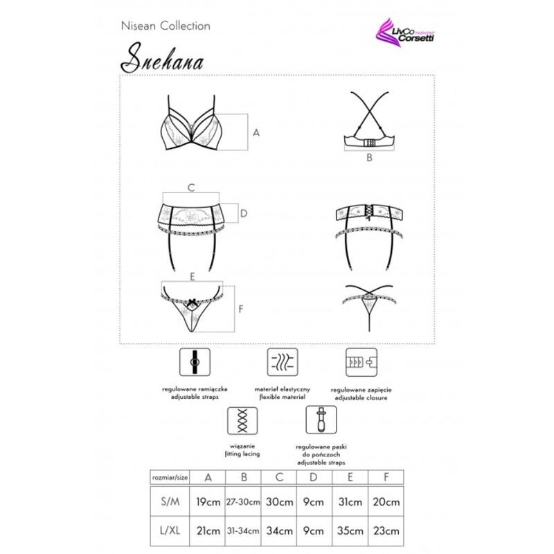 LIVCO CORSETTI FASHION SNEHANA LC 90443 SUJETADOR LIGUERO PANTY NEGRO L XL
