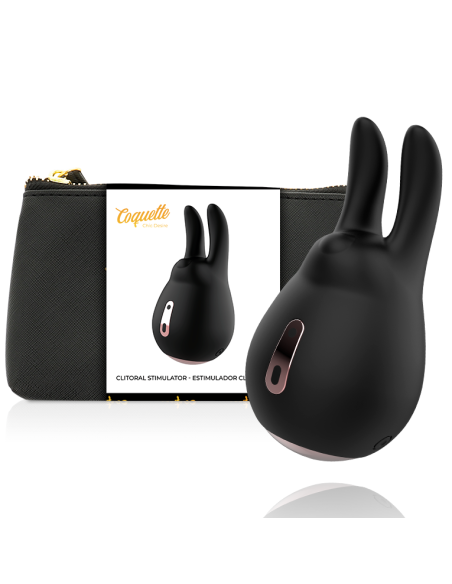 COQUETTE TOYS ESTIMULADOR CLITORIS NEGRO GOLD CONEJO