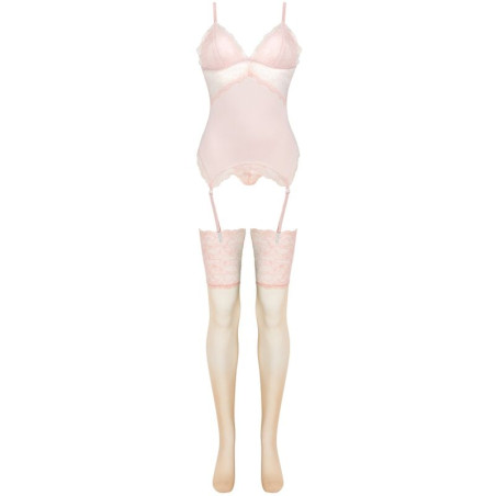 LIVCO CORSETTI FASHION PERSINNE PEACH SET CORSET PANTY MEDIAS S M