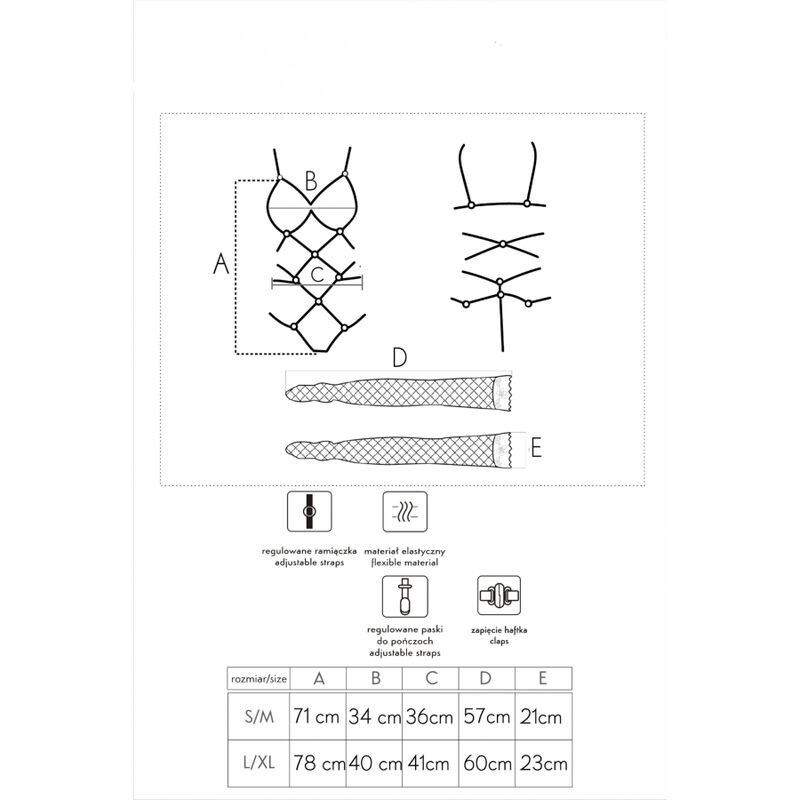 LIVCO CORSETTI FASHION THIARA LC 20213 SET BODY MEDIAS ROJA L XL