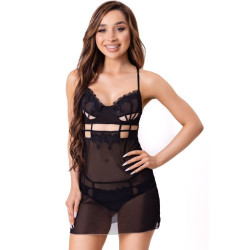 LIVCO CORSETTI FASHION MAIA 20247 BABYDOLL TANGA NEGRO L XL 2