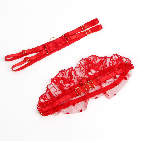 SUBBLIME 957513 CONJUNTO SUJETADOR Y LIGA DE ENCAJE ROJO L XL