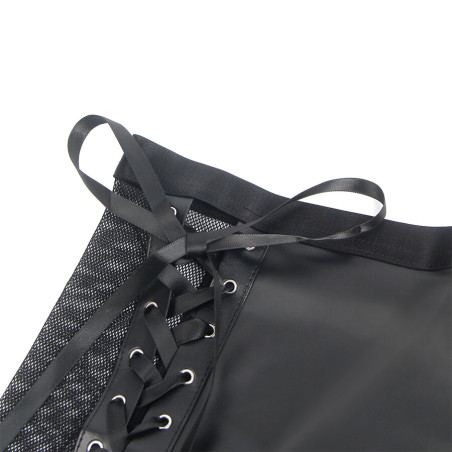 SUBBLIME 957582 CONJUNTO SUJETADOR Y FALDA DE CUERO NEGRO S M