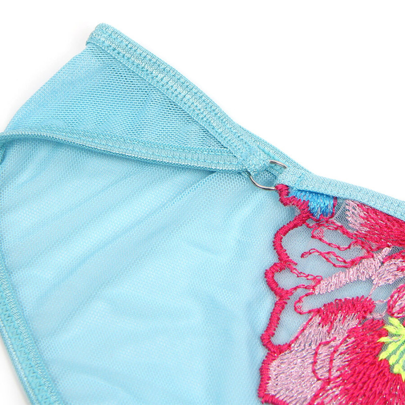 SUBBLIME 957650 CONJUNTO SUJETADOR Y LIGUERO CON BORDADOS DE FLORES ROSAS L XL