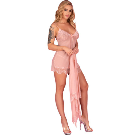 LIVCO CORSETTI FASHION HYEONA 1710 BABYDOLL TANGA ROSA L