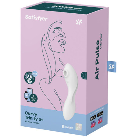 SATISFYER CURVY TRINITY 5 ESTIMULADOR Y VIBRADOR APP BLANCO