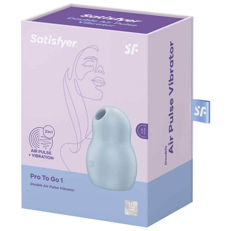 SATISFYER PRO TO GO 1 ESTIMULADOR Y VIBRADOR DOBLE AZUL
