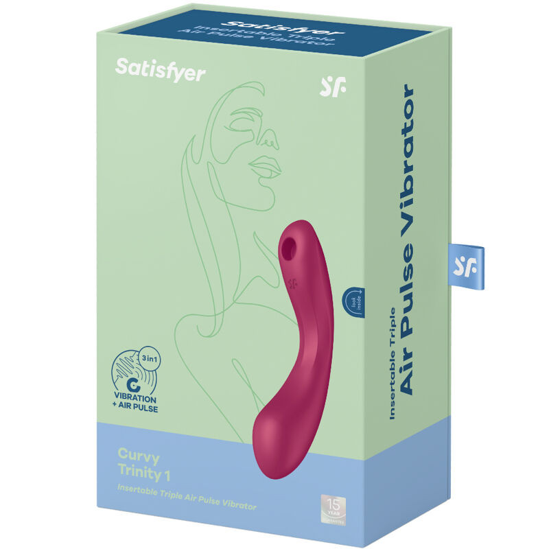 SATISFYER CURVE TRINITY 1 AIR PULSE VIBRATION ROJO