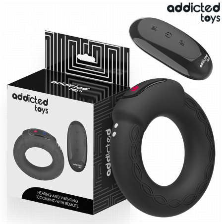 ADDICTED TOYS ANILLO PENE VIBRADOR EFECTO CALOR CONTROL REMOTO