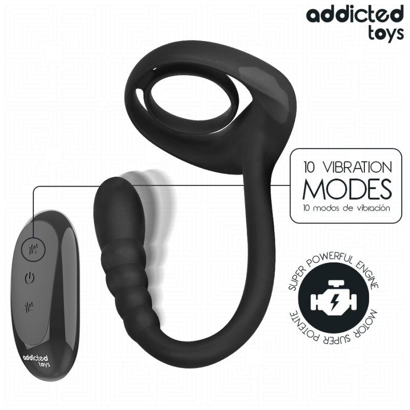 ADDICTED TOYS ANILLO PENE VIBRADOR PUNTOP CONTROL REMOTO